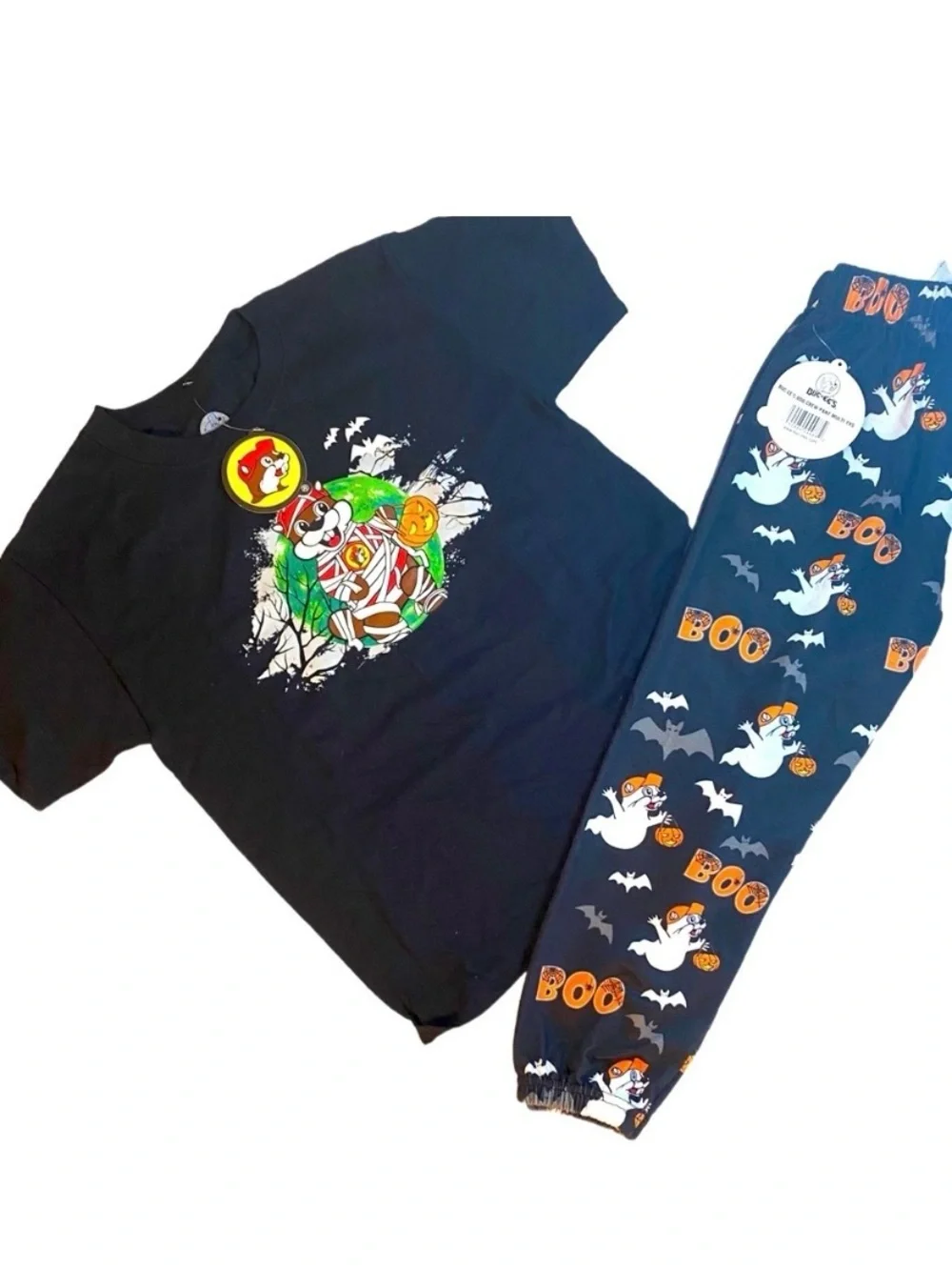 NWT Buc-ees Boo Crew Glow In The Dark T-Shirt & Joggers Size XS